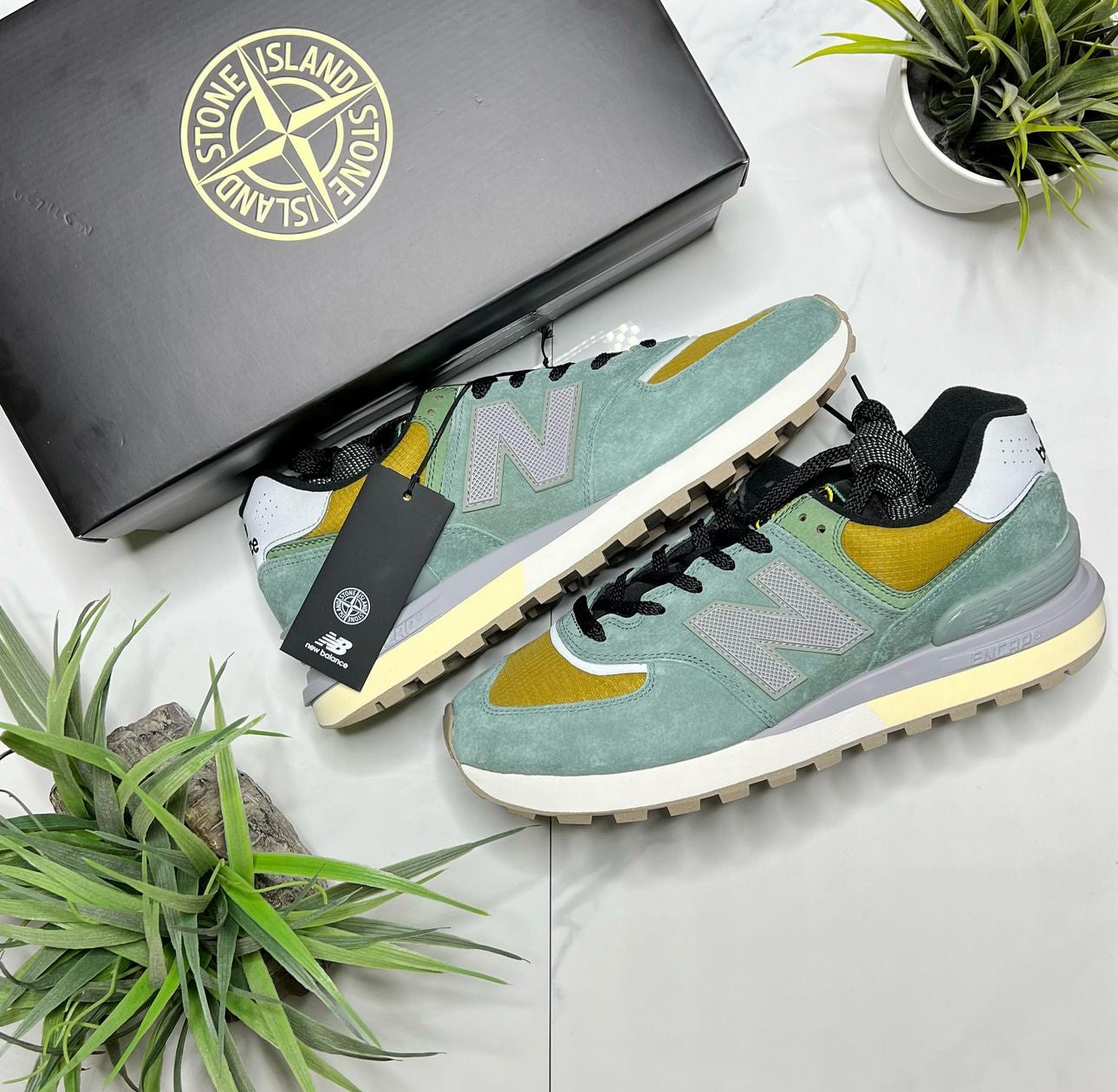 New Balance 574 X Stone Island Legacy Light Green