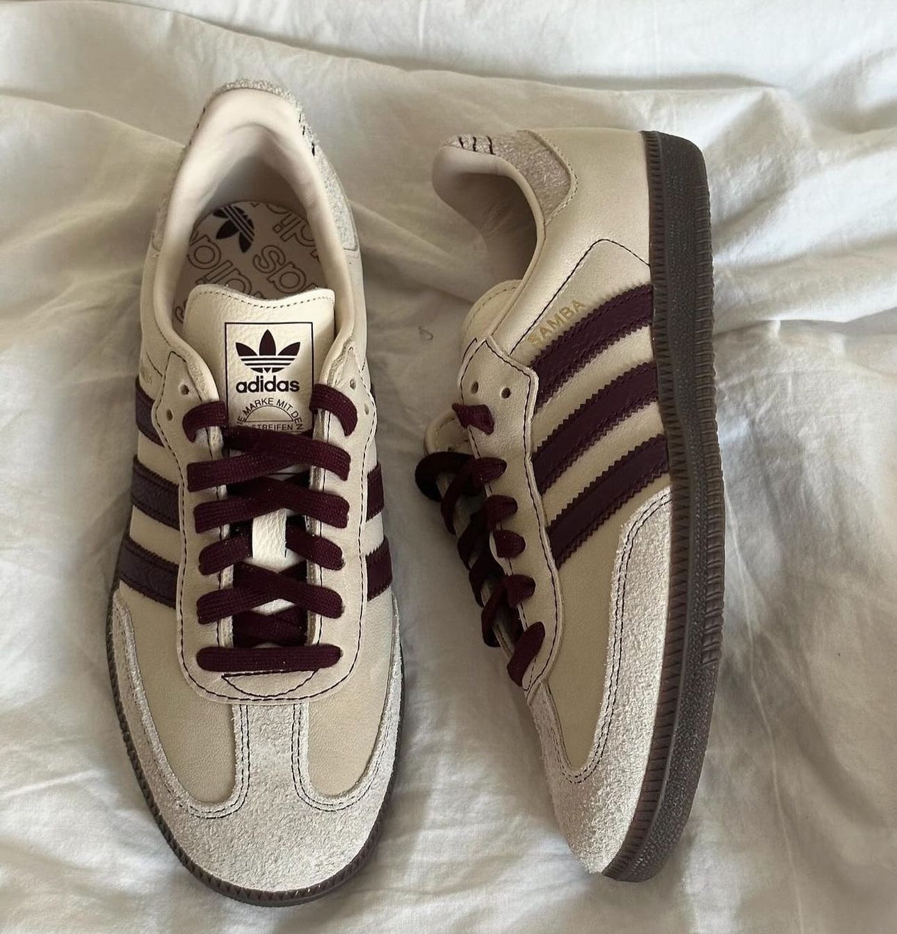 Adidas Samba OG Wonder White Maroon