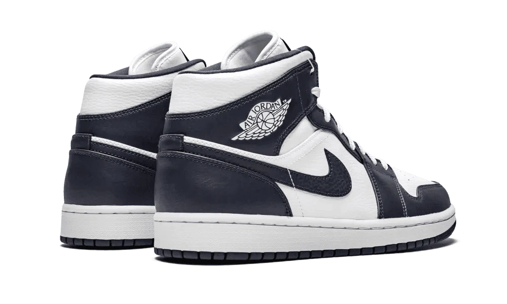 Air Jordan 1 Mid White Metallic Gold Obsidian 